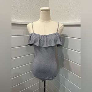 TopShop stripped ruffle bodysuit. Size 8